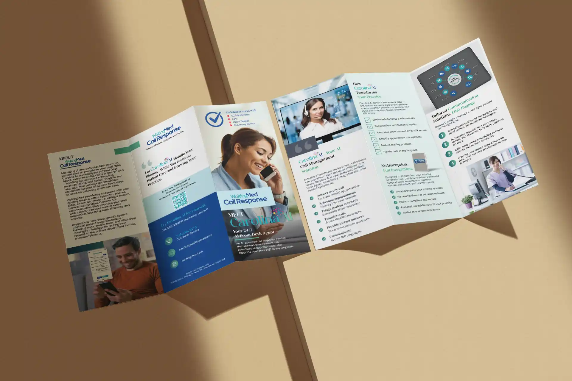 WaitingmMed Waiting Med Call Response brochure designed by Great Impressions