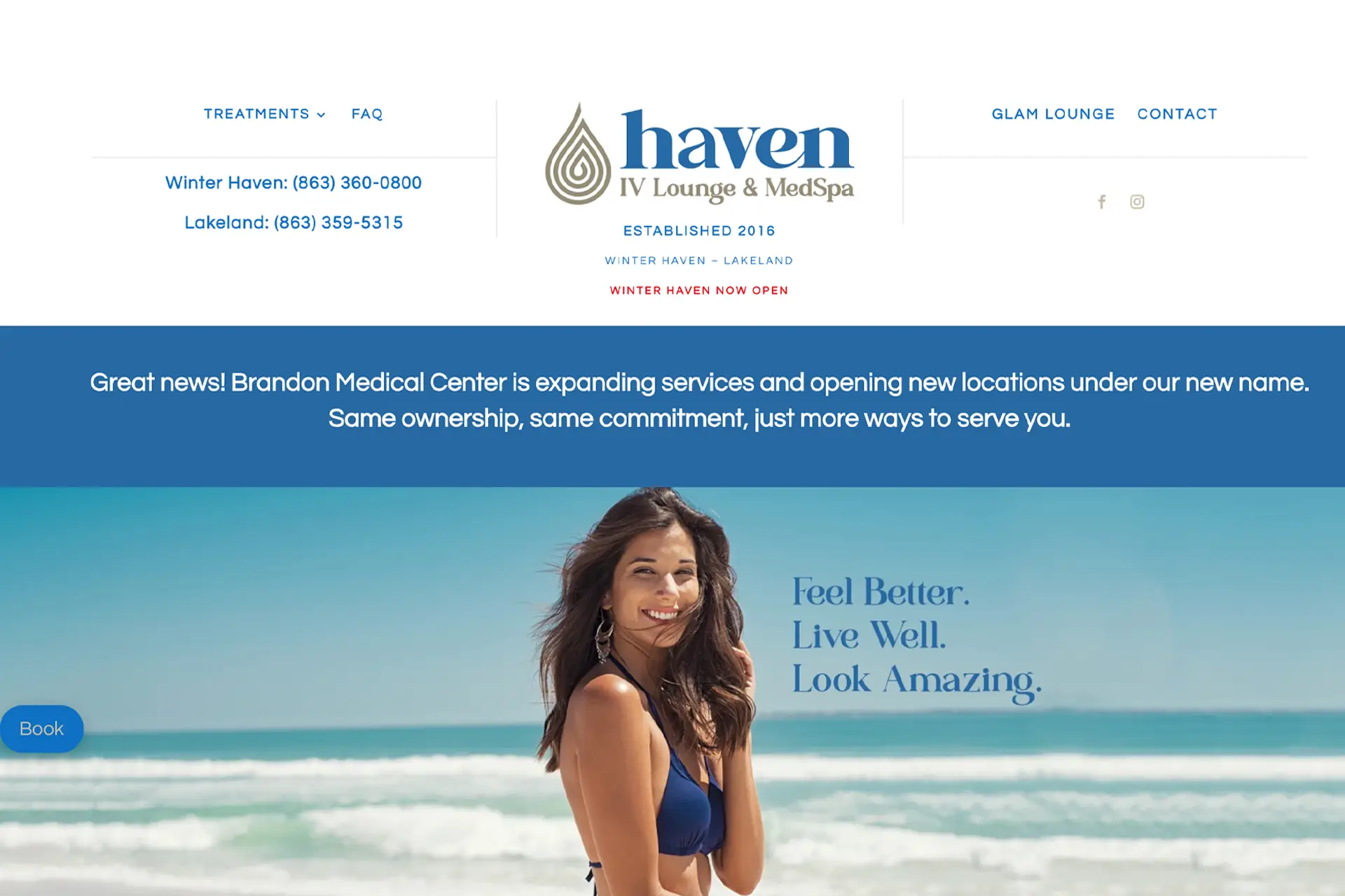 Haven IV Lounge & MedSpa website designed by Great Impressions